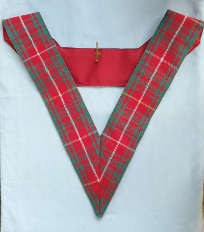 Craft Lodge Officers Collar - Ancient Bruce Tartan - Scottish - Click Image to Close